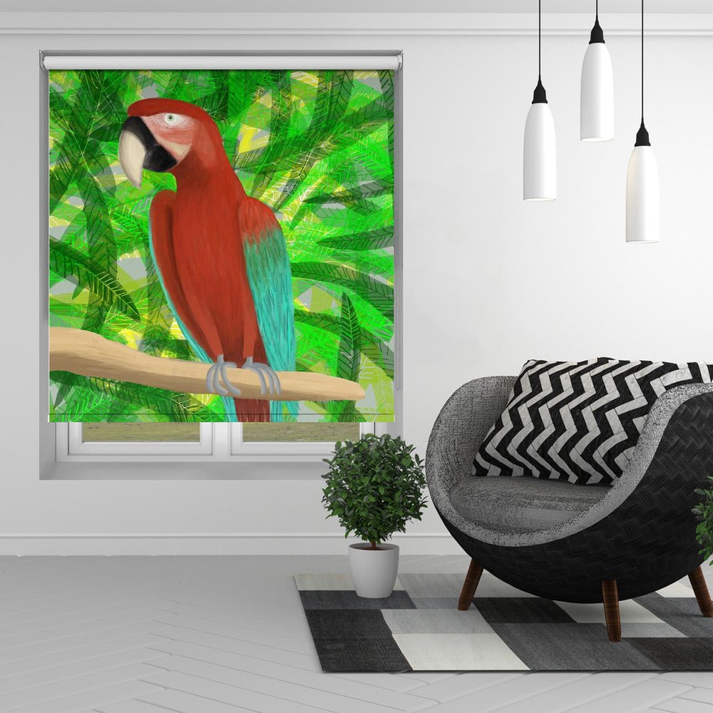 Jungle Parrot Illustrated by Carla Daly Printed Picture Photo Roller Blind - 1X2920077 - Art Fever - Art Fever