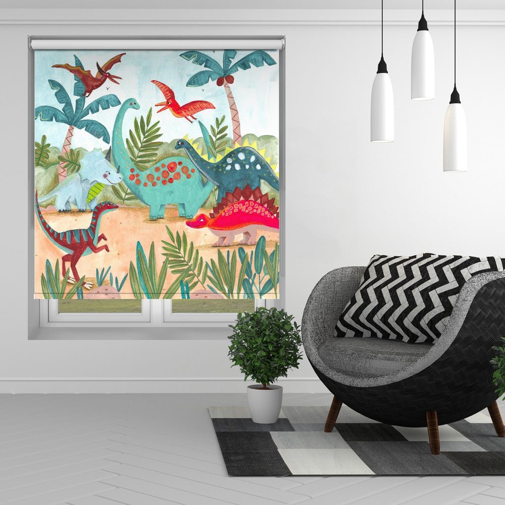 Kids Dinosaurs Illustration Printed Picture Photo Roller Blind - 1X2664482 - Art Fever - Art Fever