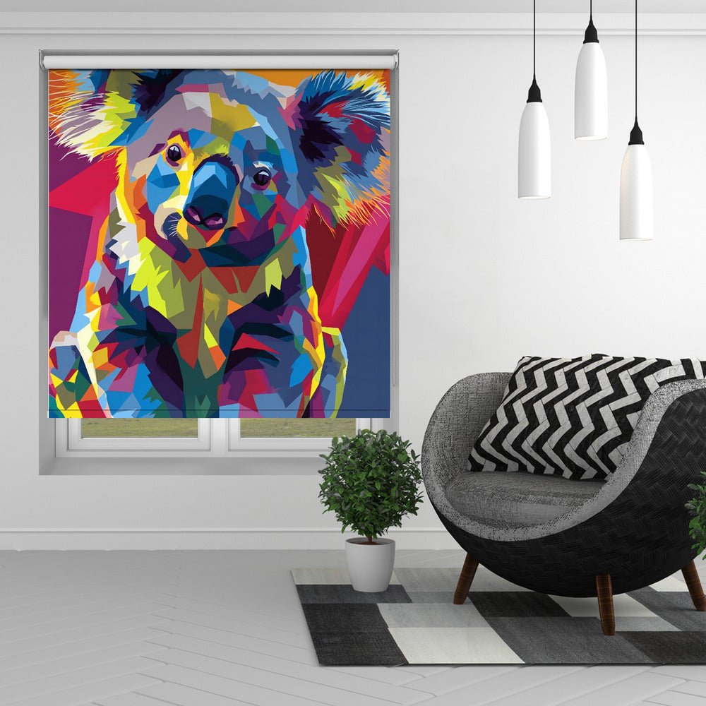 Koala WPAP Colour Burst Printed Picture Photo Roller Blind - 1X2721166 - Art Fever - Art Fever