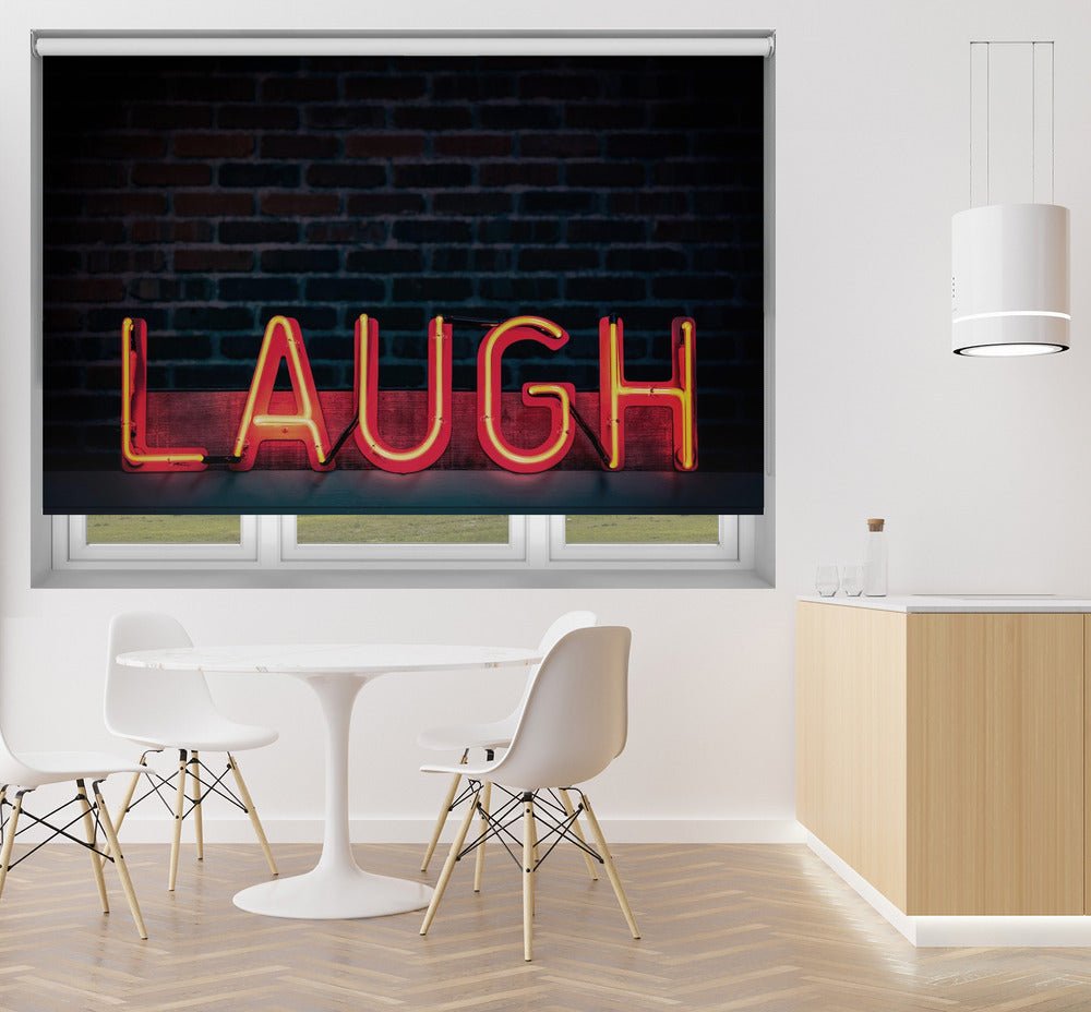 Laugh in Neon Printed Picture Photo Roller Blind - 1X2226251 - Art Fever - Art Fever