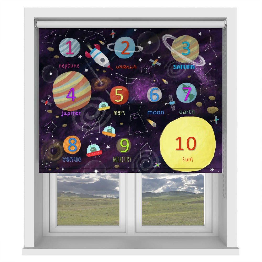 Learn to Count with Space Counting Art by Carla Printed Picture Photo Roller Blind - 1X2899390 - Art Fever - Art Fever