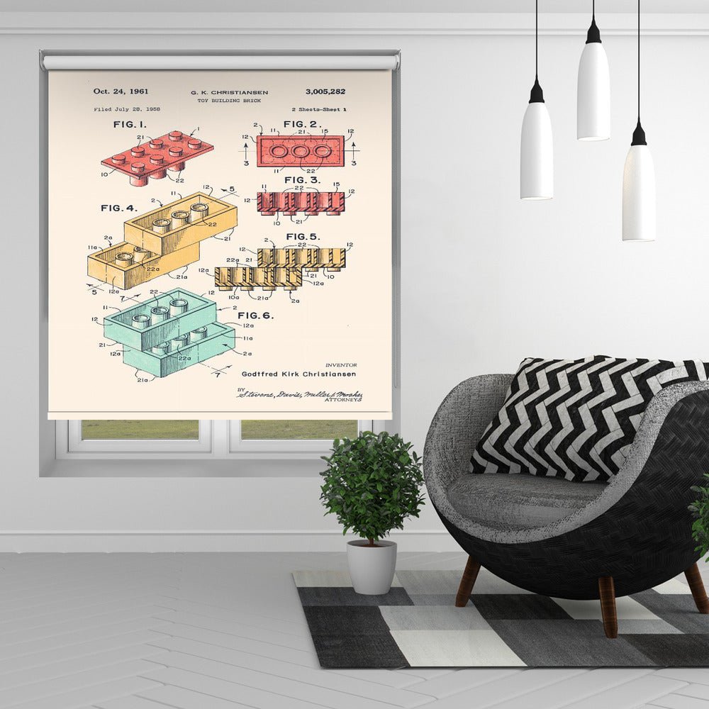 Lego Brick Illustration Printed Picture Photo Roller Blind - 1X2489703 - Art Fever - Art Fever