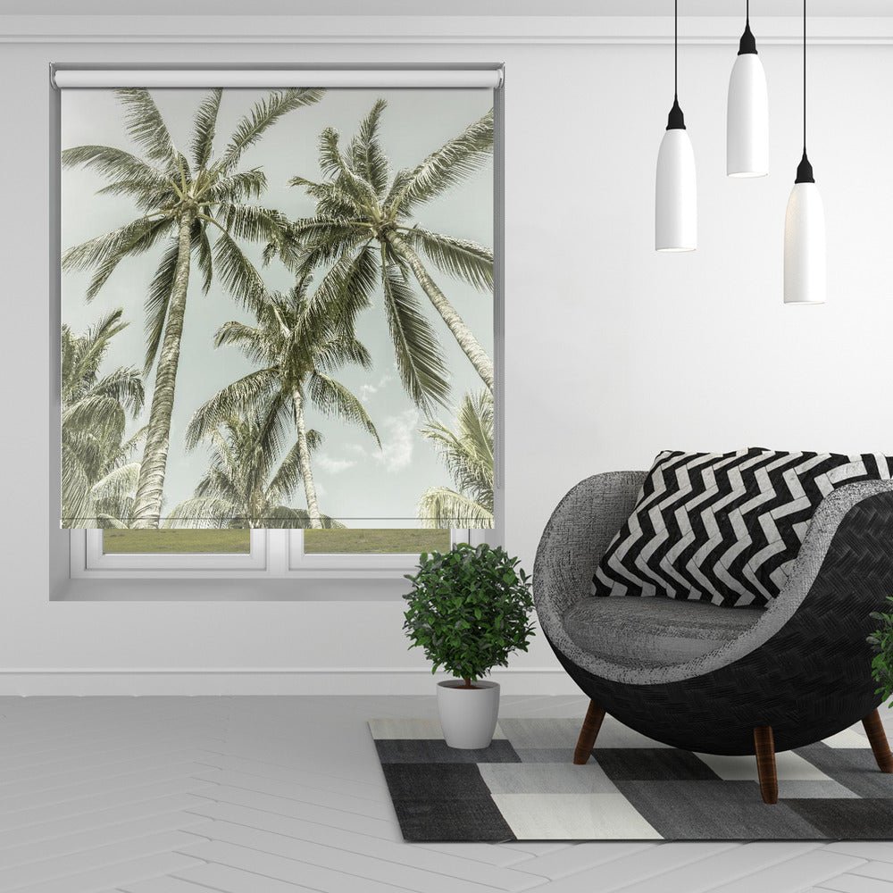 Lovely Vintage Palm Trees Printed Picture Photo Roller Blind - 1X2727838 - Art Fever - Art Fever