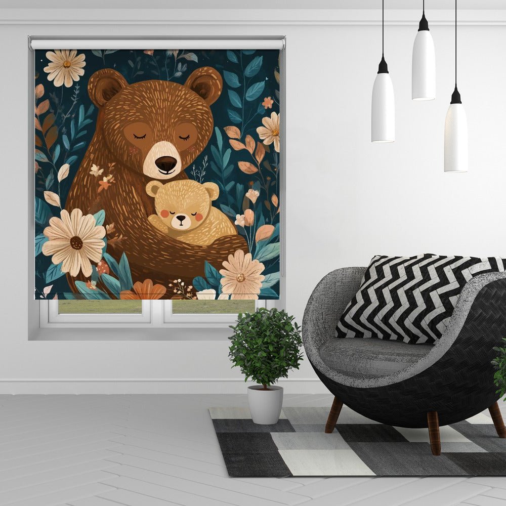 Mama Bear With Cub Printed Picture Photo Roller Blind - 1X2895825 - Art Fever - Art Fever