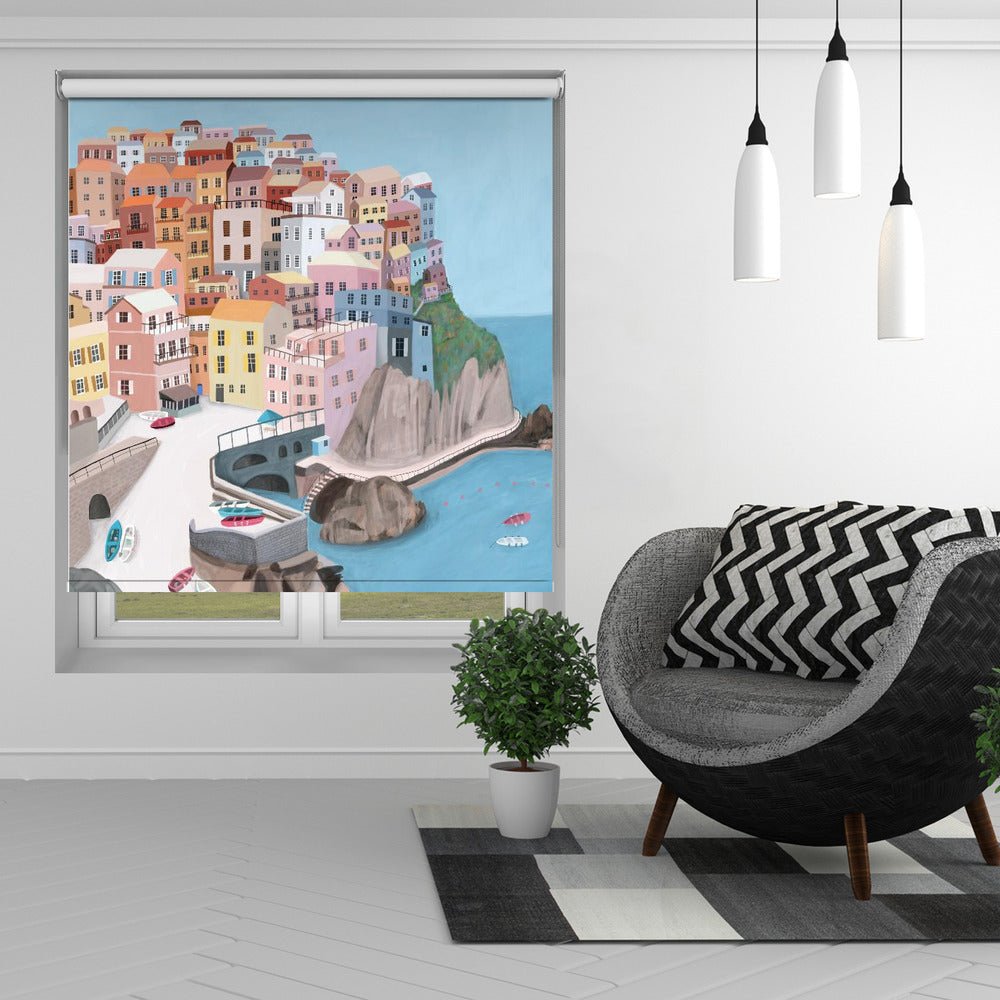 Manarola, Italy by Artist Carla Daly Printed Picture Photo Roller Blind - 1X2897668 - Art Fever - Art Fever