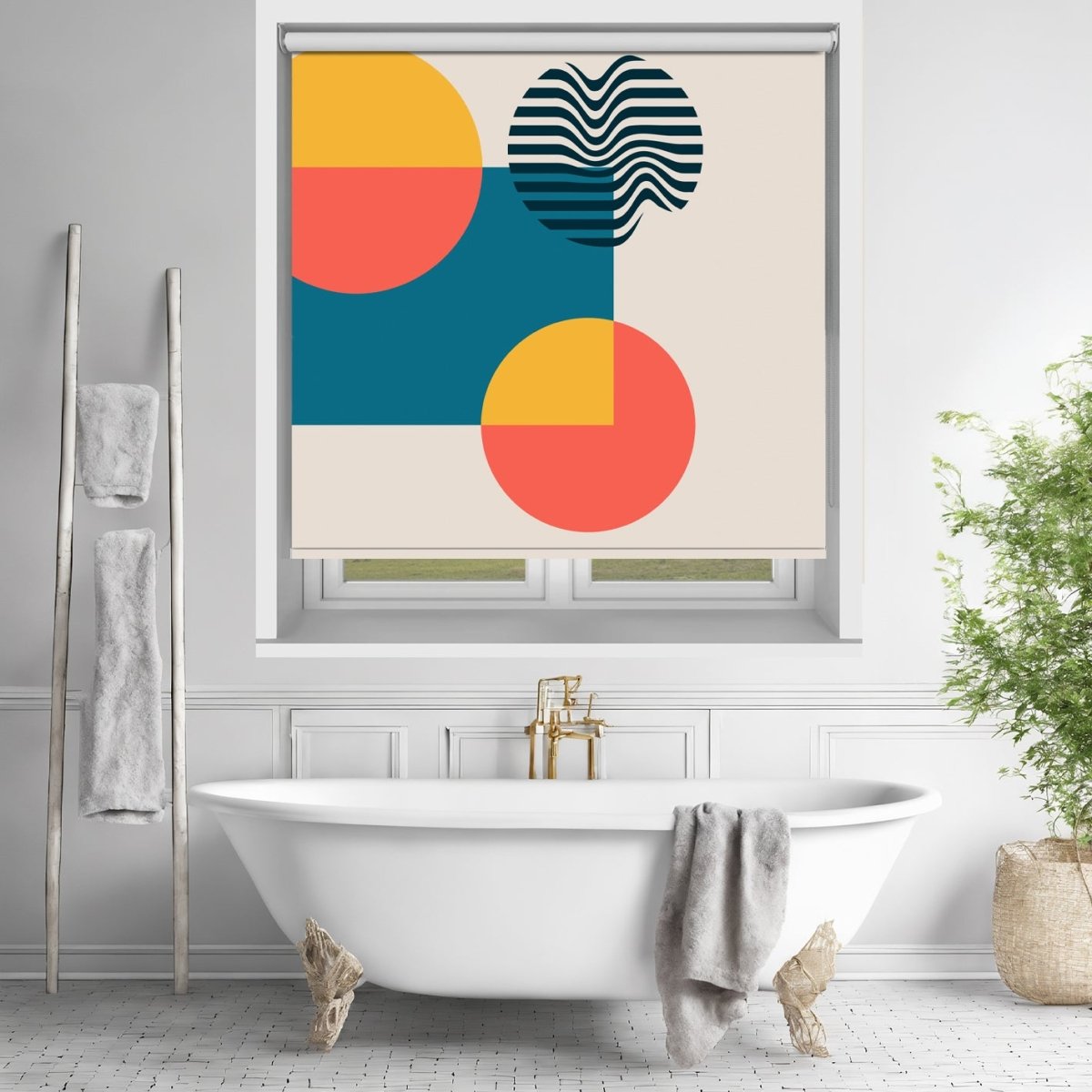 Modern Abstract Shapes Printed Picture Photo Roller Blind - RB1444 - Art Fever - Art Fever