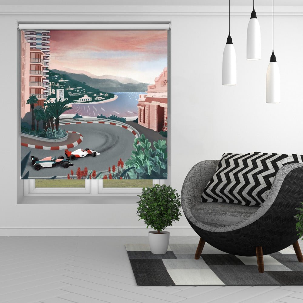 Monaco Circuit F1 Illustration Printed Picture Photo Roller Blind - 1X2544199 - Art Fever - Art Fever