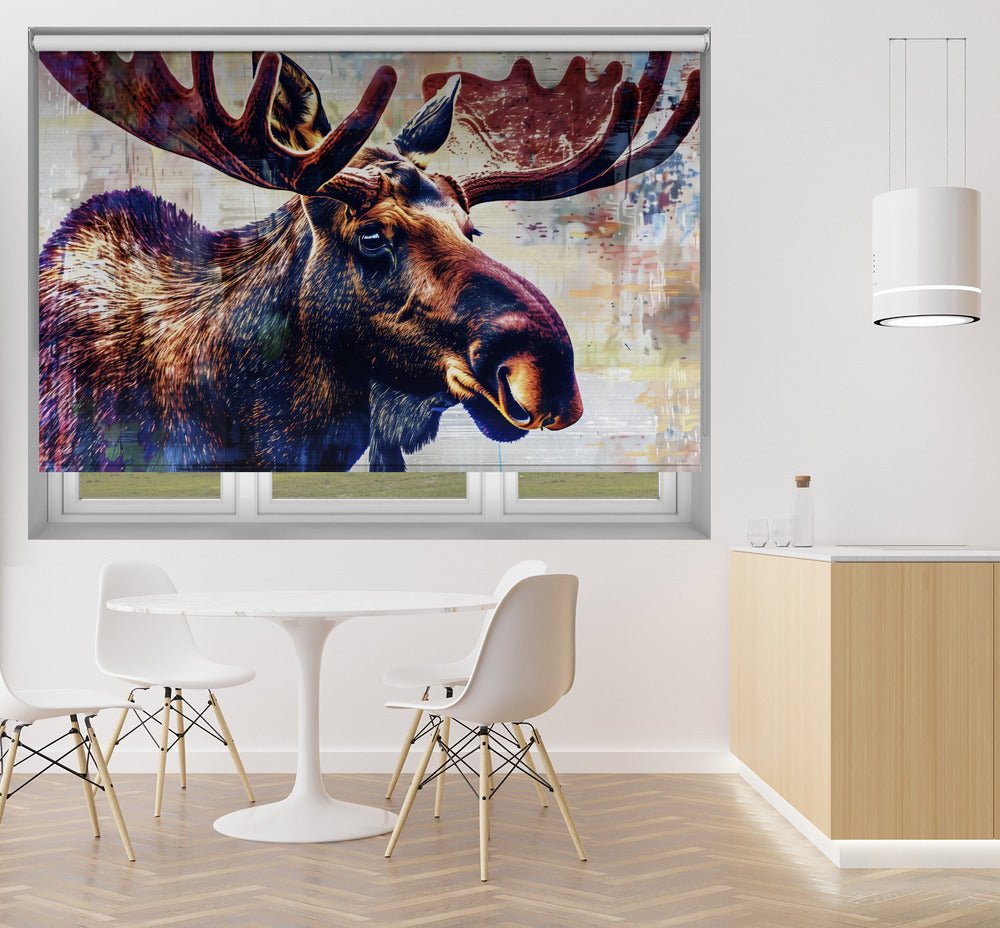 Moose Art Printed Picture Photo Roller Blind - 1X2745338 - Art Fever - Art Fever