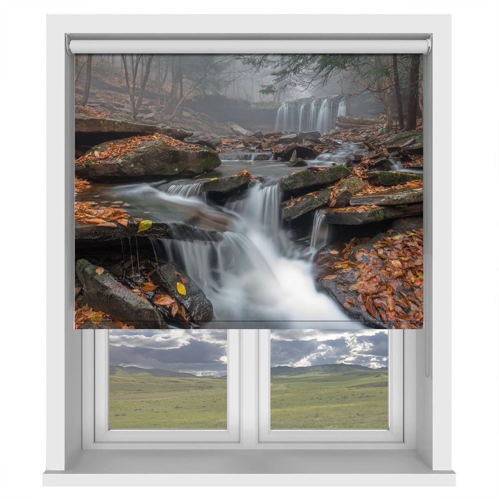 Morning Fog Waterfall Printed Picture Photo Roller Blind - 1X388146 - Art Fever - Art Fever