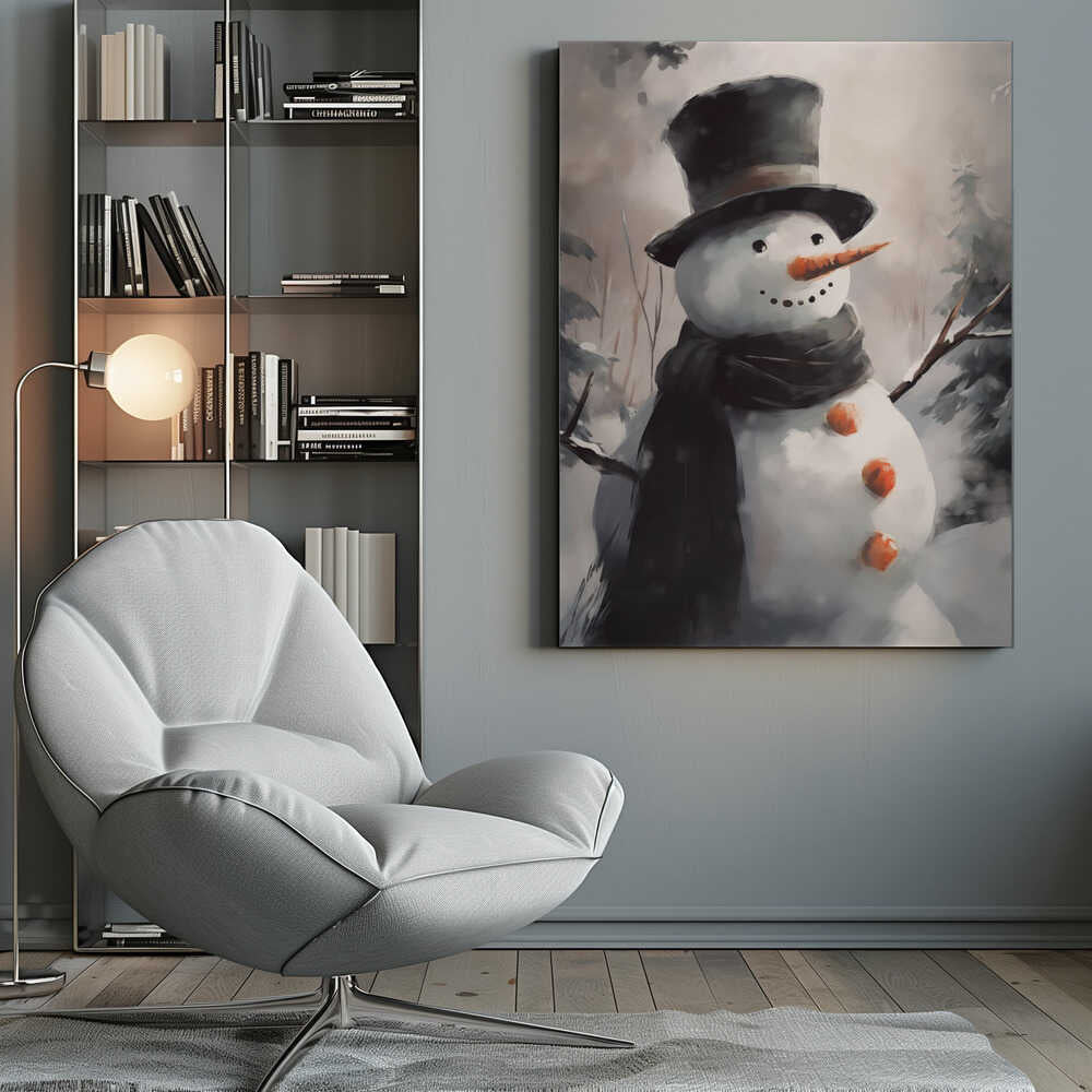 Mr Snowman Canvas Print Wall Art 1X3231135 - ART FEVER - Art Fever