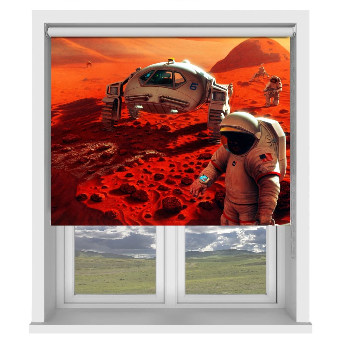 NASA illustration of humans on Mars space scene Printed Picture Photo Roller Blind - RB1385 - Art Fever - Art Fever
