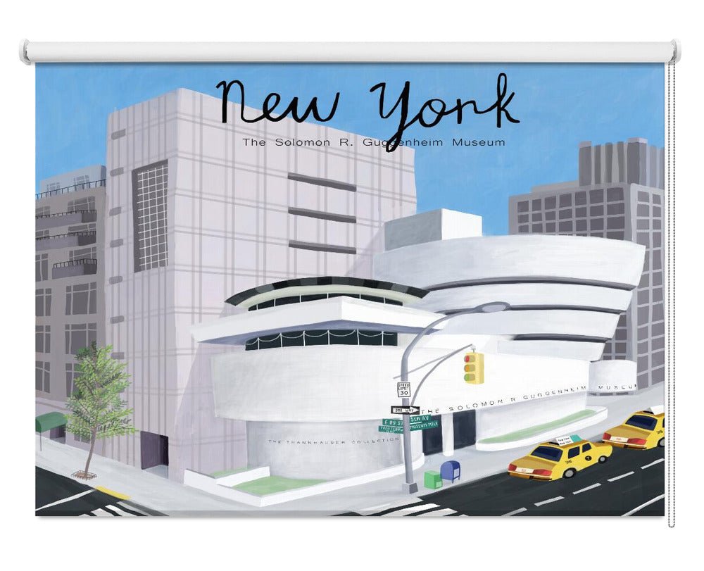 New York City Museum with Yellow Cabs by Artist Carla Daly Printed Picture Photo Roller Blind - 1X2896654 - Art Fever - Art Fever