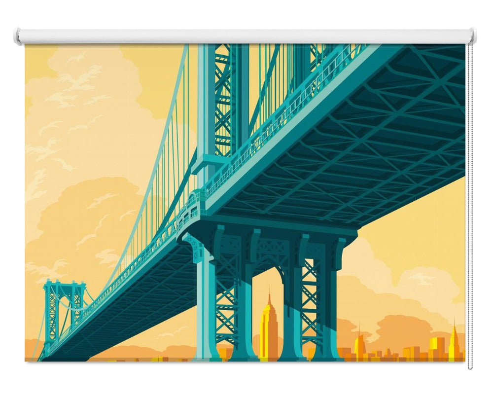 New York Manhattan Bridge Printed Picture Photo Roller Blind - 1X2844192 - Art Fever - Art Fever