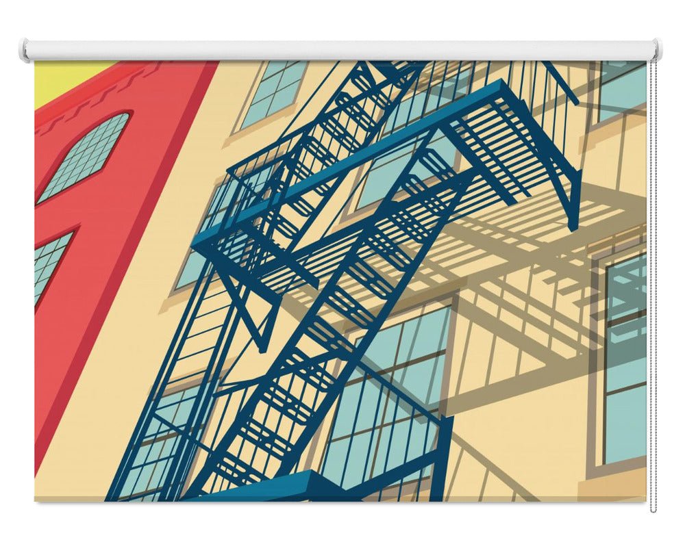 New York West Village Illustration Printed Picture Photo Roller Blind - 1X2844187 - Art Fever - Art Fever