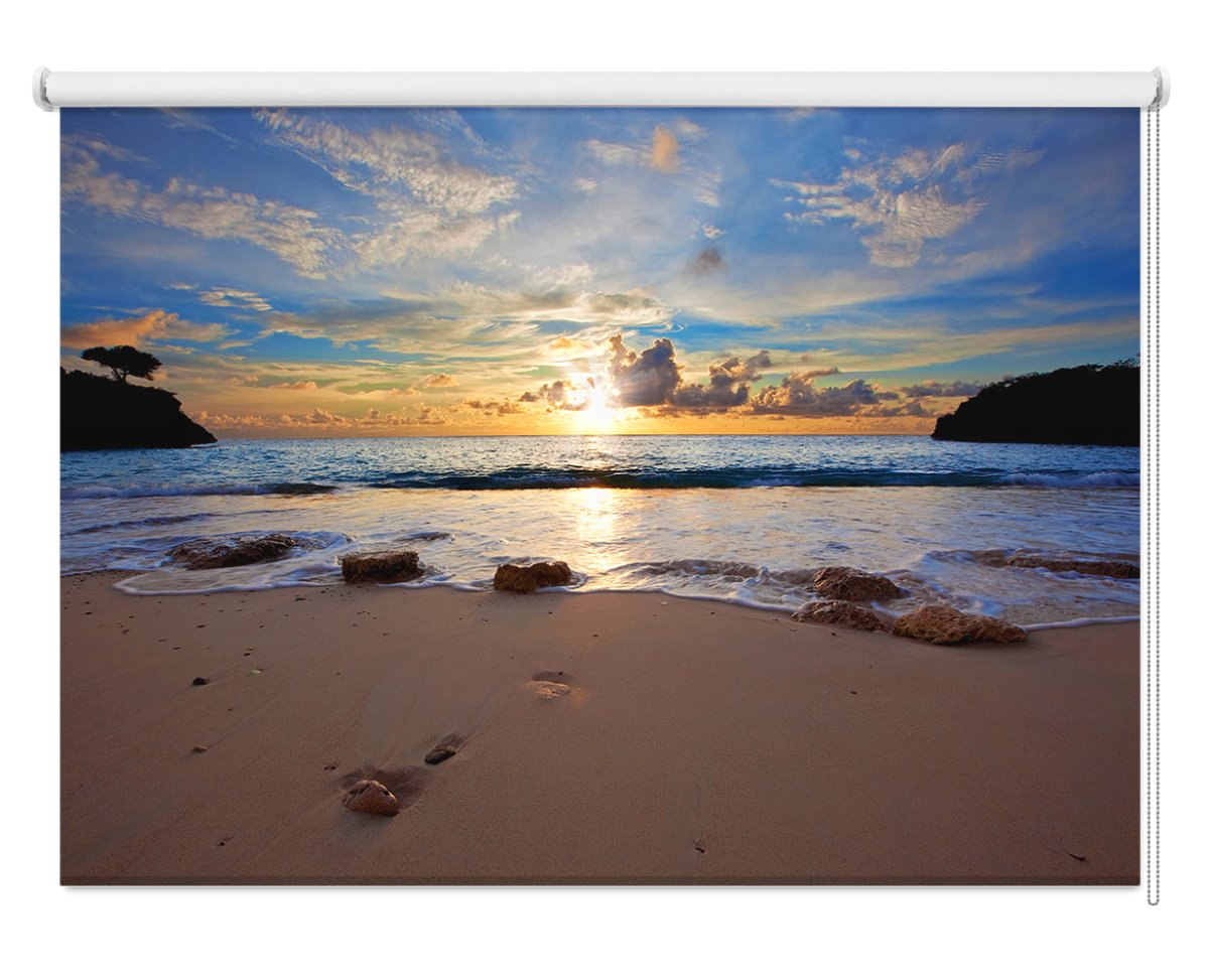 Printed Photo Picture Window Blinds Ocean waves at sunset Photo