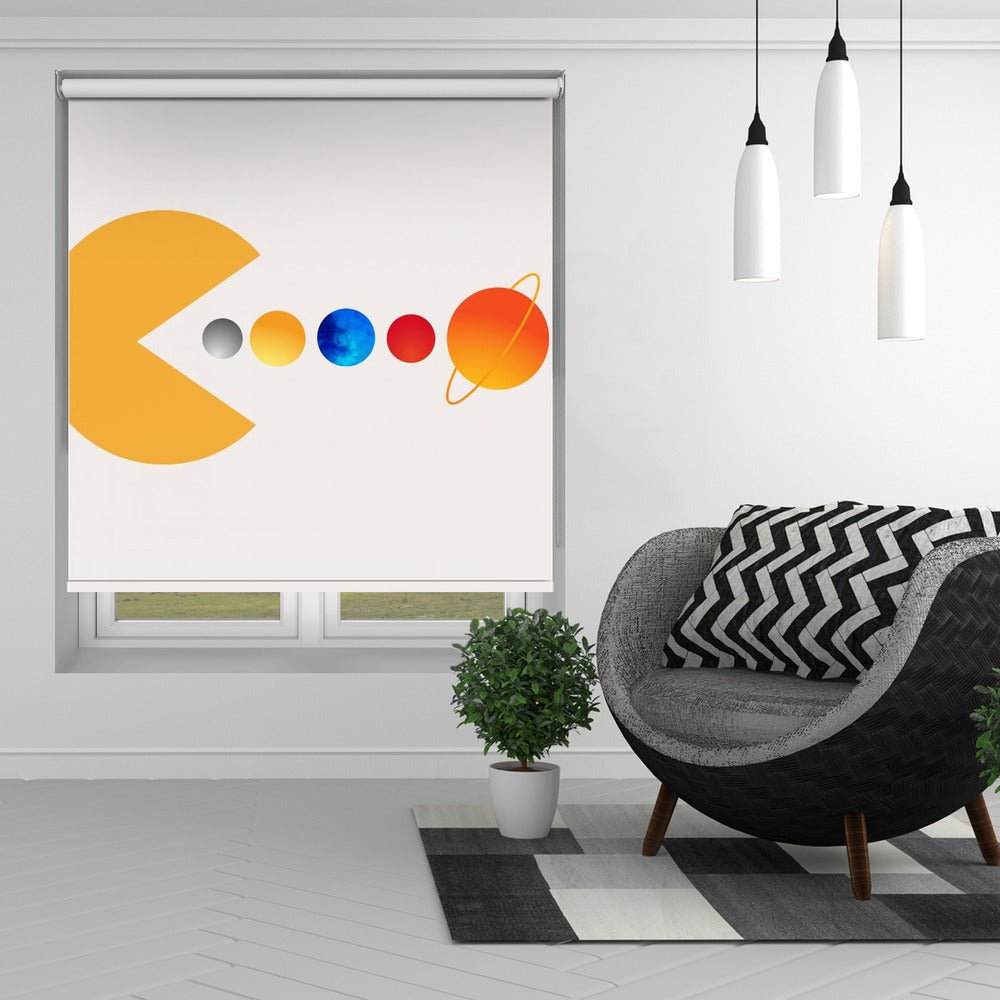 Pac Man Space Edition Printed Picture Photo Roller Blind - 1X2512527 - Art Fever - Art Fever