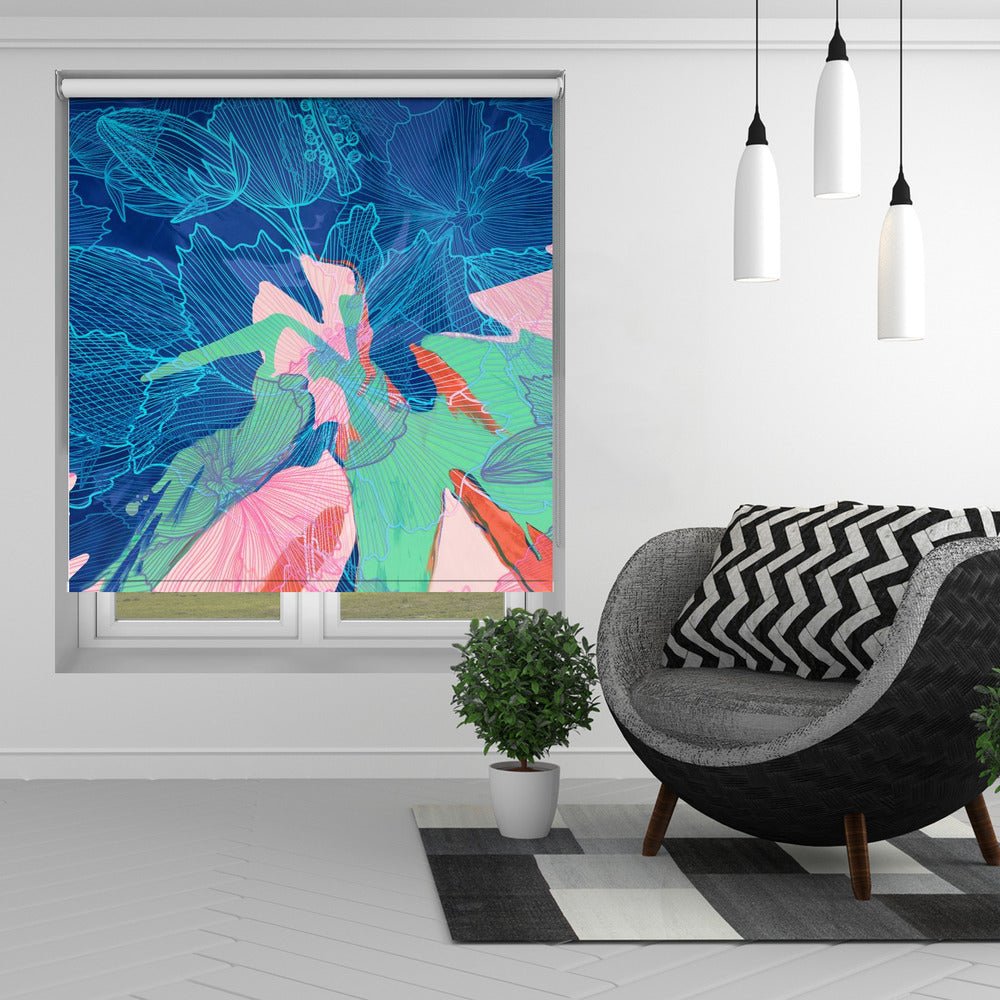 Pattern Blue Abstract Art Printed Picture Photo Roller Blind - 1X2893125 - Art Fever - Art Fever