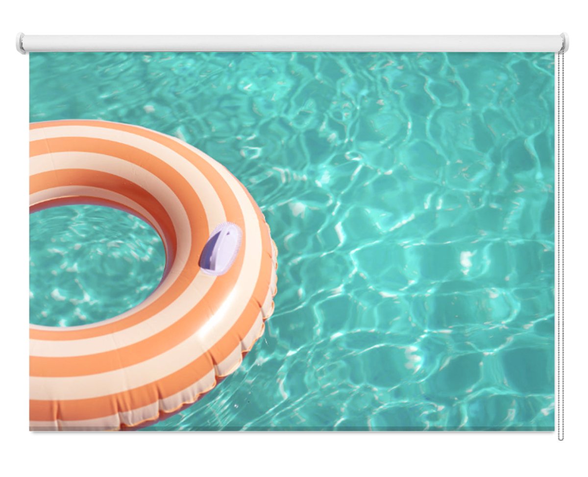 Peach Fuzz Swimming Pool Fun Printed Picture Photo Roller Blind - 1X2793559 - Art Fever - Art Fever