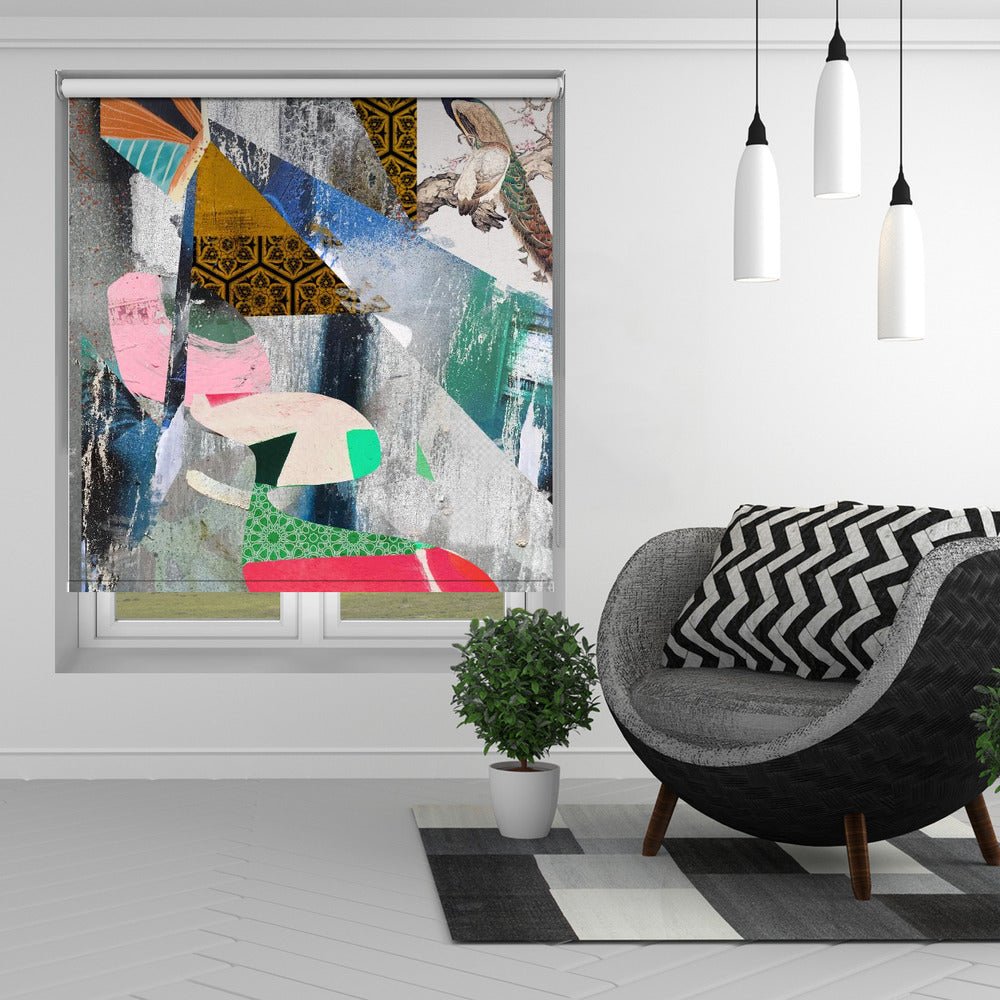 Peacock Family Abstract Art Printed Picture Photo Roller Blind - 1X2893474 - Art Fever - Art Fever