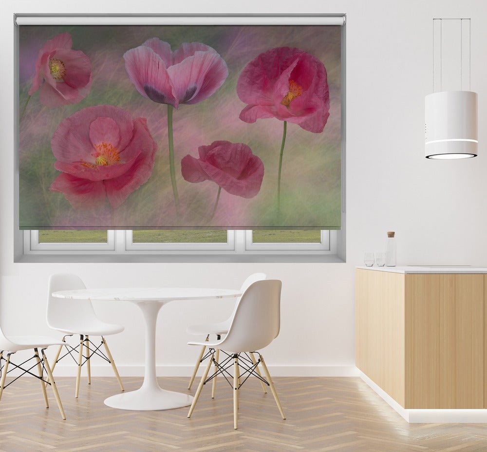 Poppies Pink Dancers Printed Picture Photo Roller Blind - 1X2836950 - Art Fever - Art Fever