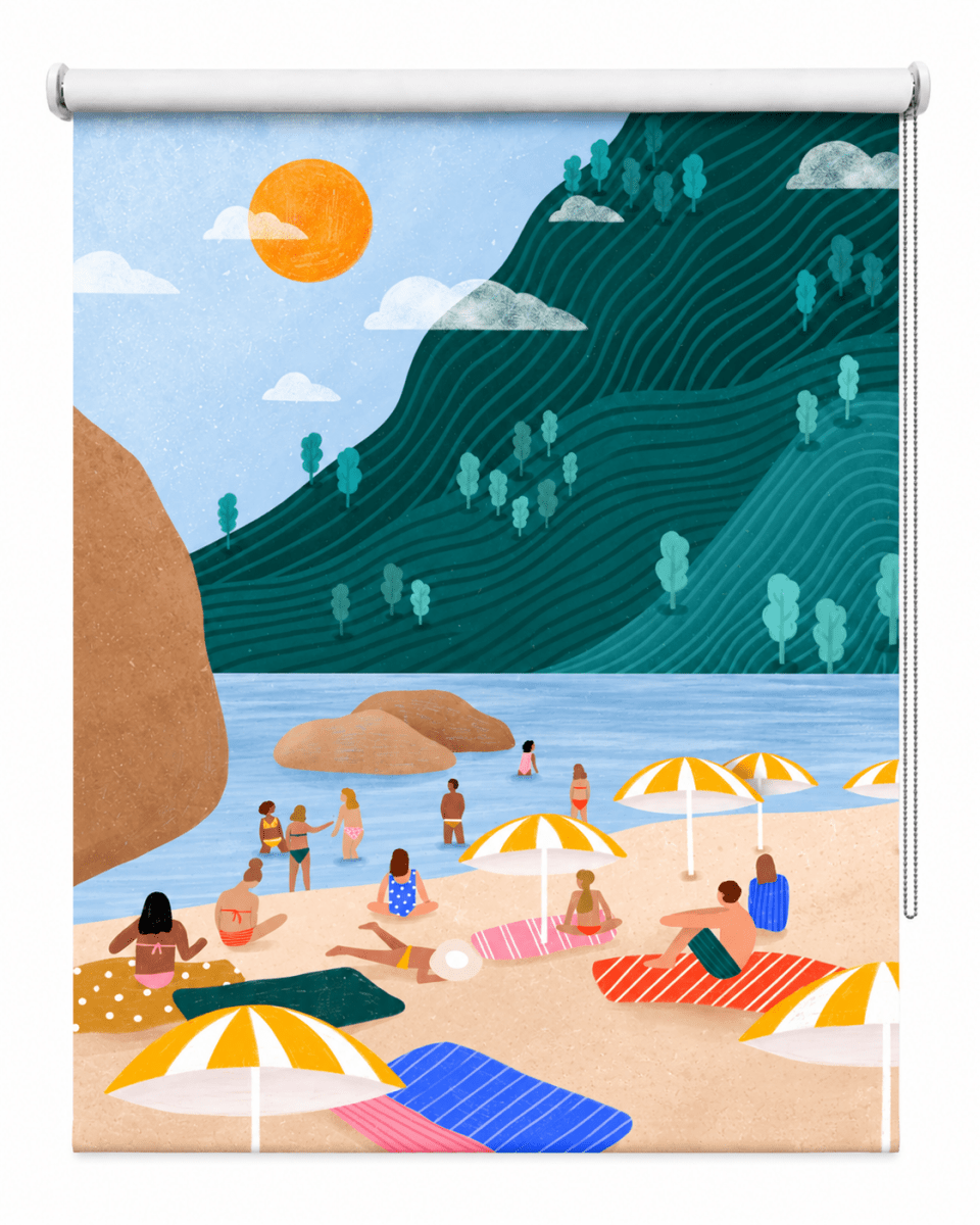 Relaxing Mountain Beach Printed Roller Blind - 1X3222608 - Art Fever - Art Fever