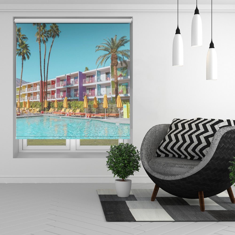 Saguaro Hotel Poolside in Palm Springs Printed Picture Photo Roller Blind - 1X2721833 - Art Fever - Art Fever