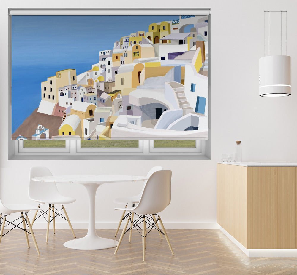 Santorini, Greece Cliff View by Artist Carla Daly Printed Picture Photo Roller Blind - 1X2890520 - Art Fever - Art Fever