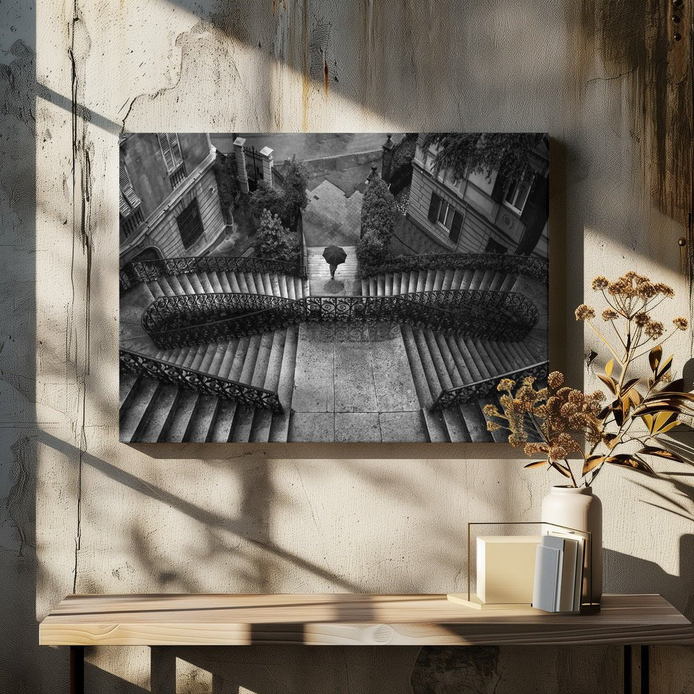 Scalinata Poli Black & White Photography Canvas Print Picture Wall Art - 1X1971230 - Art Fever - Art Fever