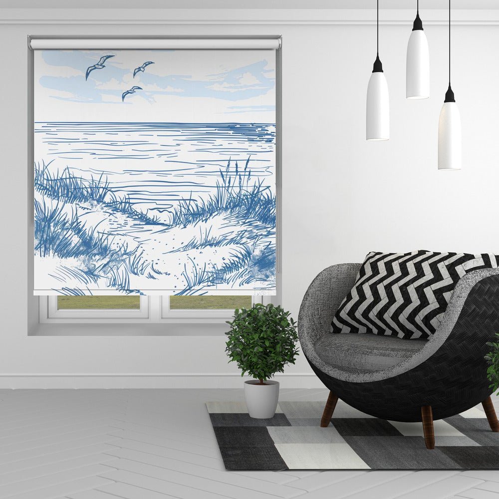 Seascape Sketch Printed Picture Photo Roller Blind - 1X2798096 - Art Fever - Art Fever