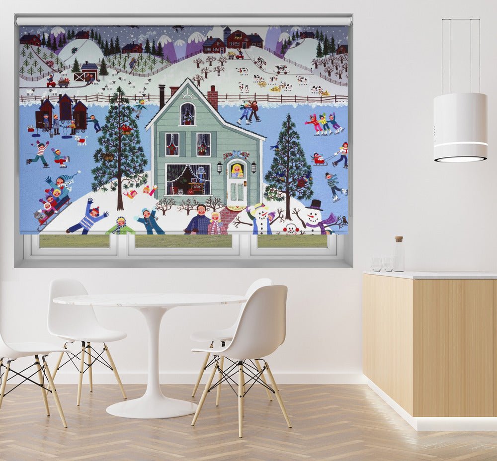 Snow Angels Printed Picture Photo Roller Blind - 1X2932376 - Art Fever - Art Fever