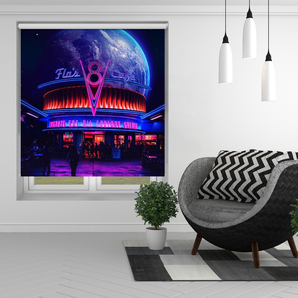 Space Cafe Printed Picture Photo Roller Blind - 1X2506039 - Art Fever - Art Fever