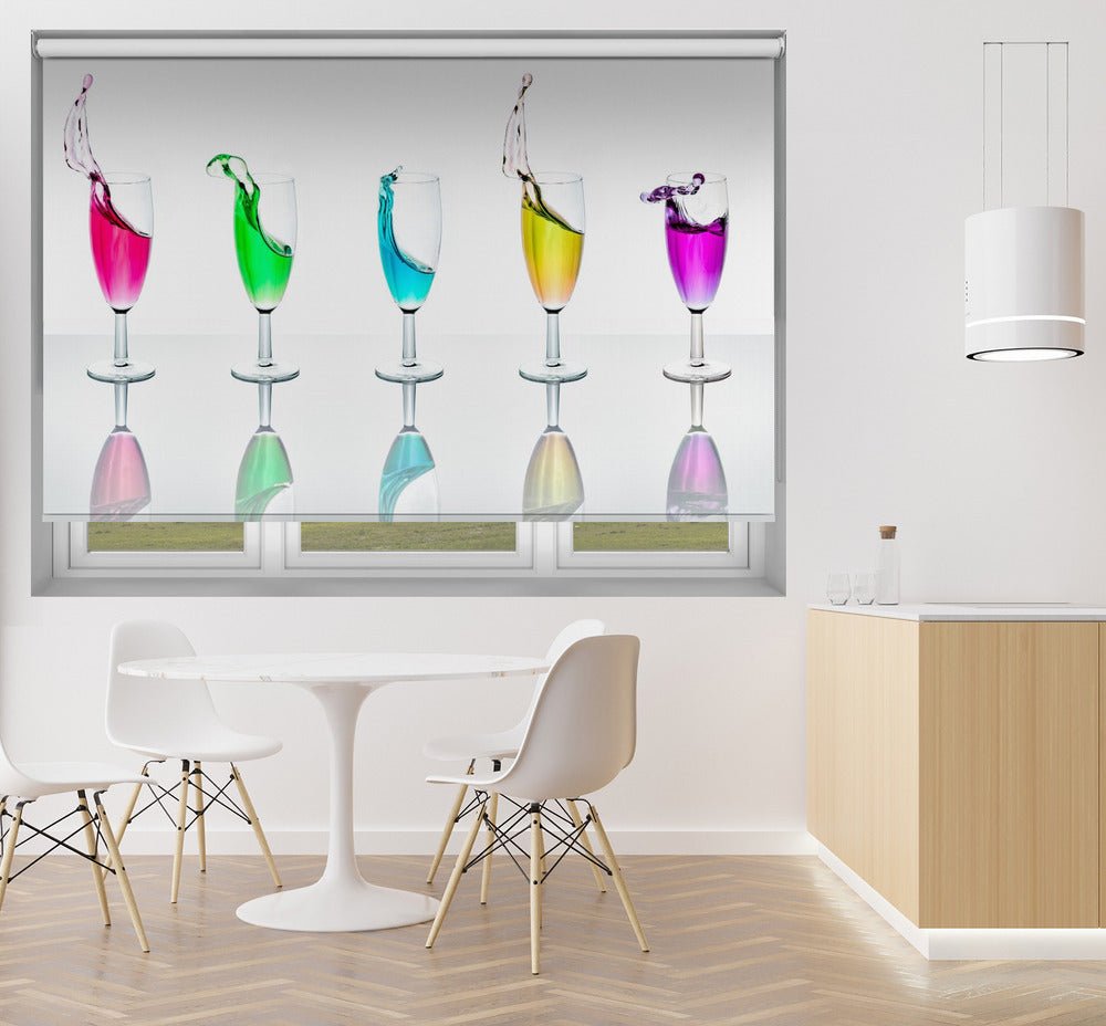 Splashes Champagne Glasses Printed Picture Photo Roller Blind - 1X1205958 - Art Fever - Art Fever