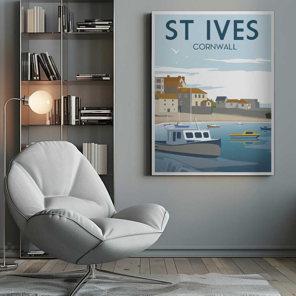 St Ives Travel Print Canvas Print Wall Art 1X2666107 - ART FEVER - Art Fever