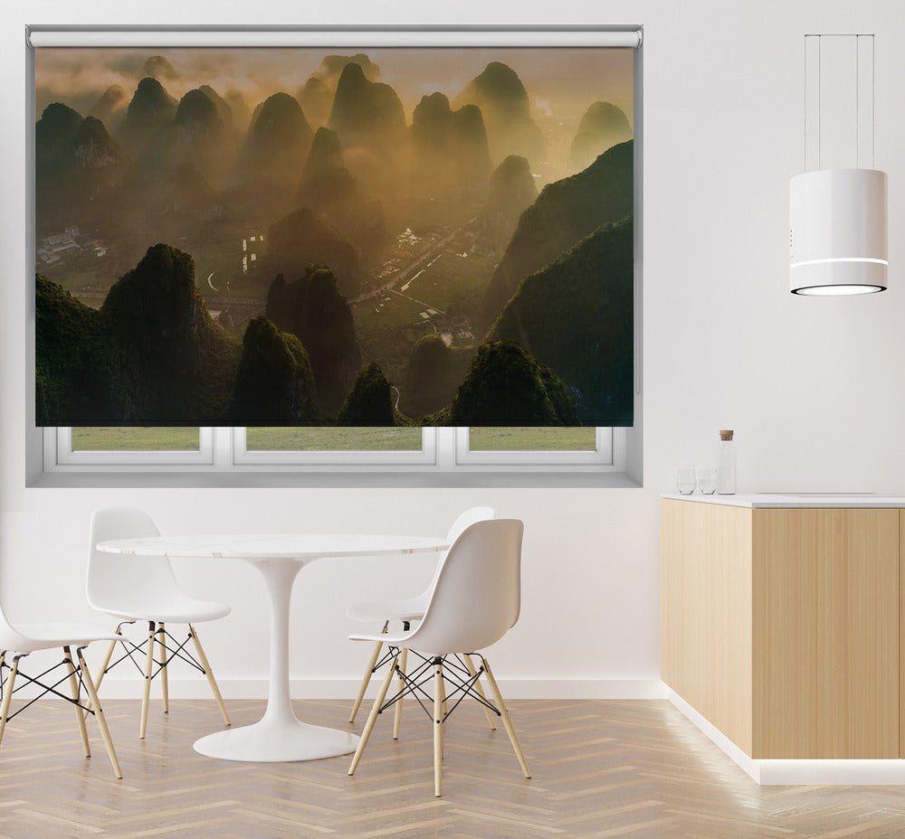 Sunrise in Chongzuo, China Karst Mountains Printed Picture Photo Roller Blind - 1X1924453 - Art Fever - Art Fever