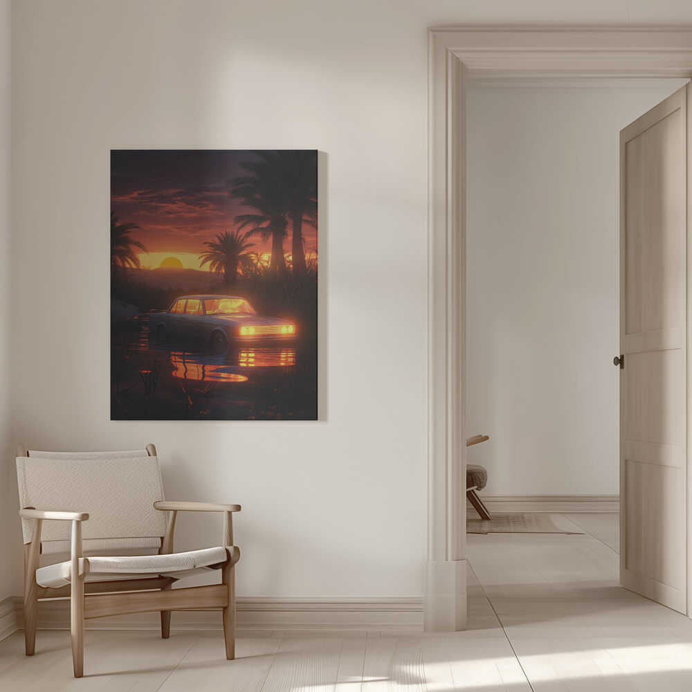 Sunset Oasis Canvas Print Wall Art 1X2951228 - ART FEVER - Art Fever