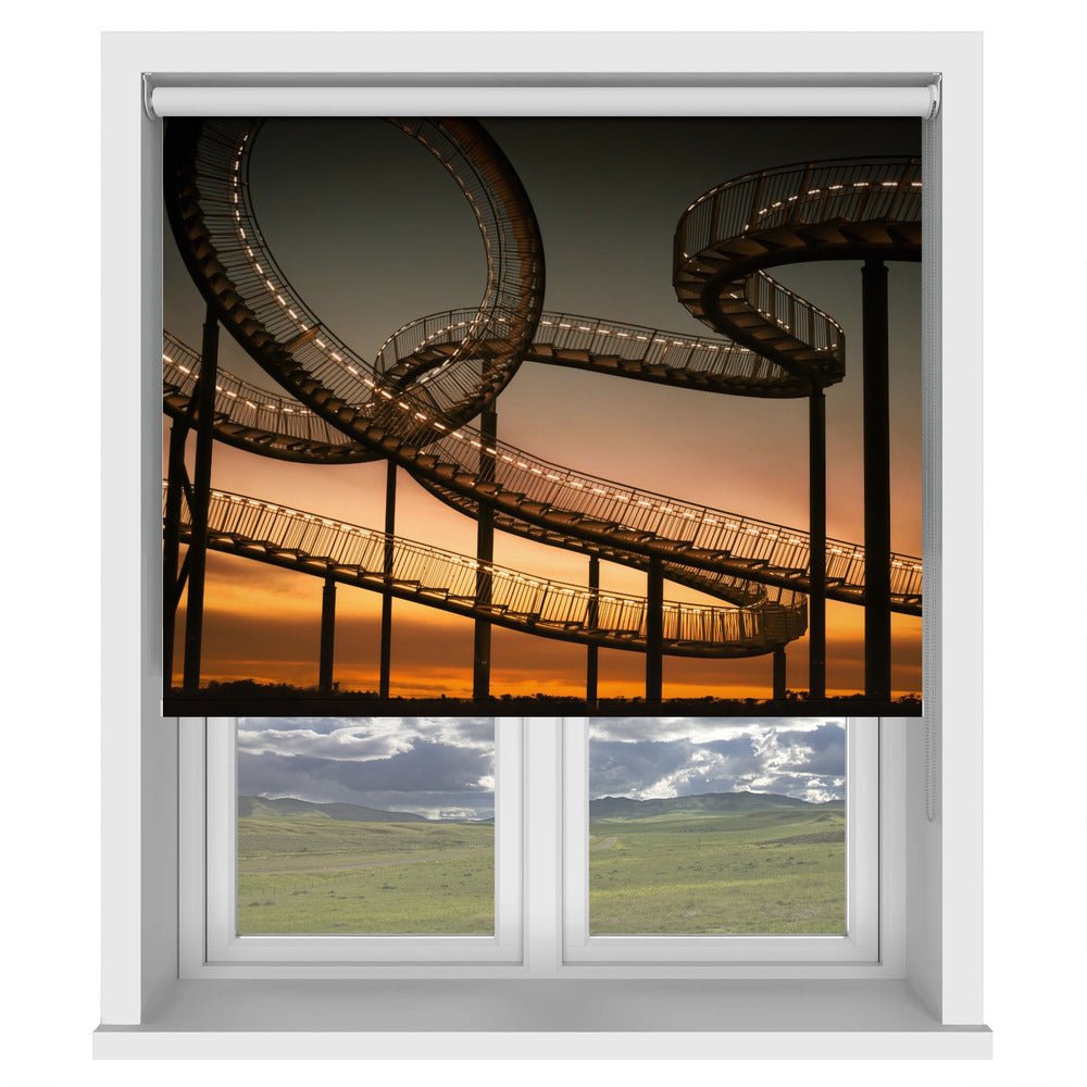 Super 8er Bahn Sunset Coaster Printed Picture Photo Roller Blind - 1X2227112 - Art Fever - Art Fever