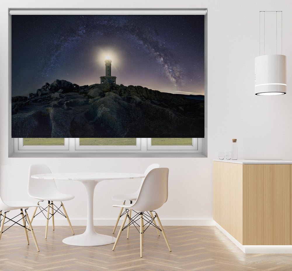 The Architecture of Cosmos over the Lighthouse Printed Picture Photo Roller Blind - 1X2322991 - Art Fever - Art Fever