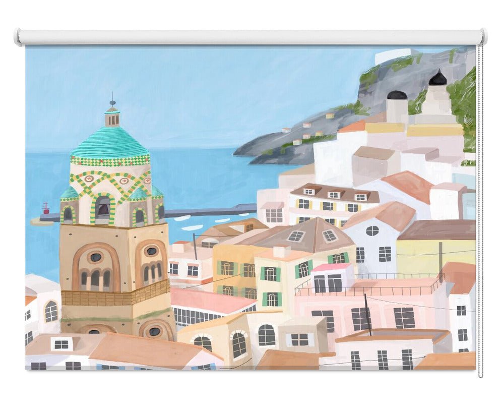 The Beautiful town of Amalfi, Italy by Artist Carla Daly Printed Picture Photo Roller Blind - 1X2897660 - Art Fever - Art Fever