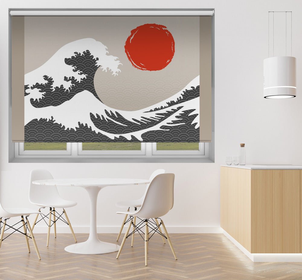 The Grey Wave Printed Picture Photo Roller Blind - 1X2479889 - Art Fever - Art Fever