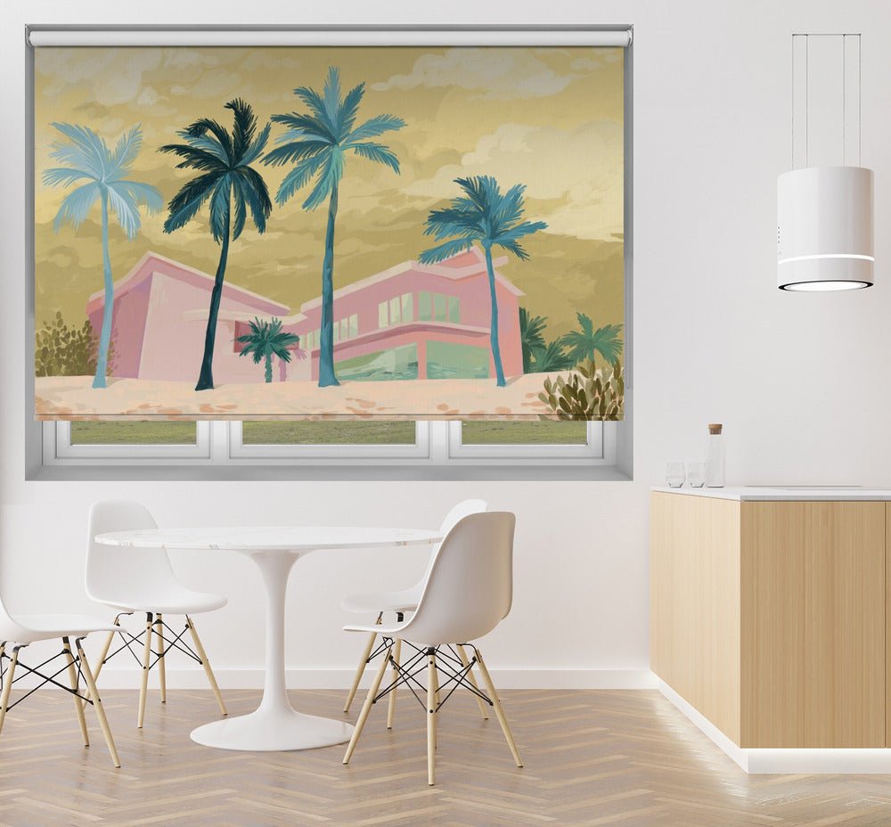 The Pink House Palm Beach by Goed Blauw Printed Picture Photo Roller Blind - 1X2839470 - Art Fever - Art Fever
