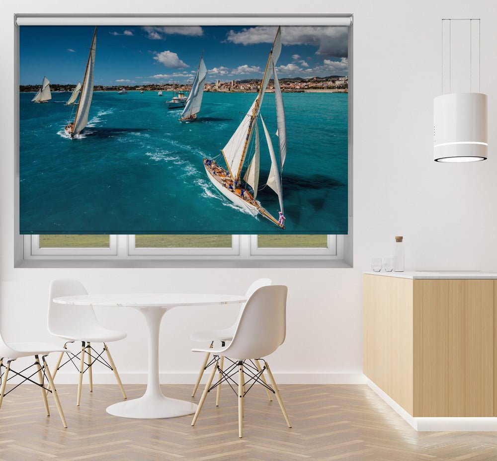 The Race start Yachts in the Riviera Printed Picture Photo Roller Blind - 1X914233 - Art Fever - Art Fever