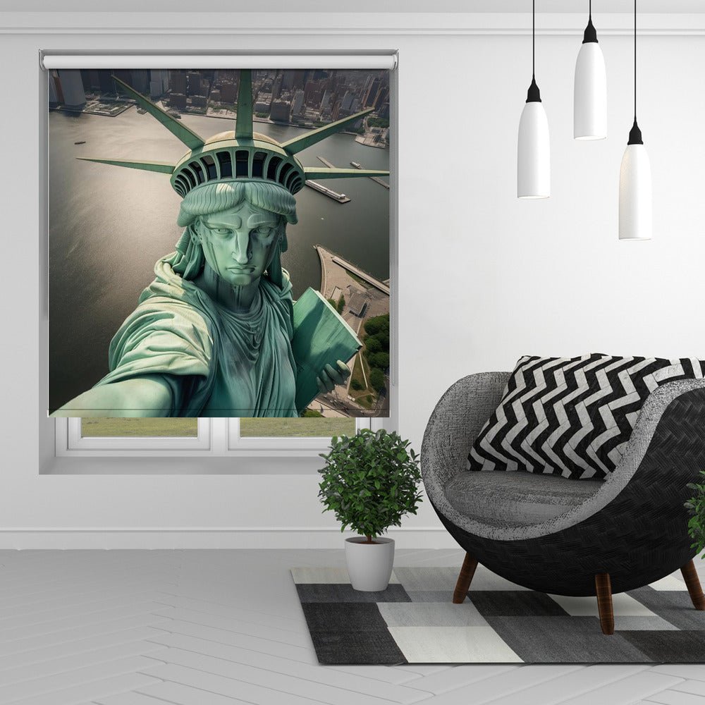 The Statue of Liberty Selfie Printed Picture Photo Roller Blind - 1X3041181 - Art Fever - Art Fever