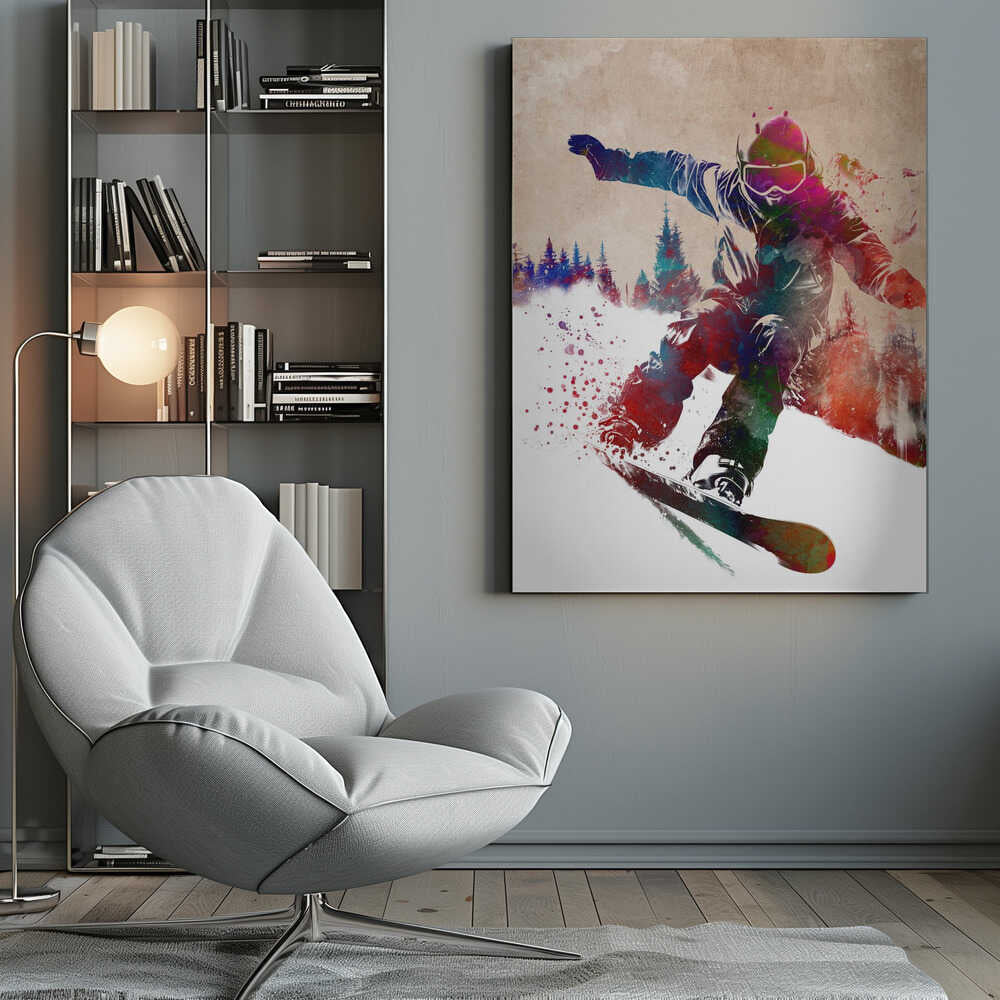 Winter Sport Snowboard Art Canvas Print Wall Art 1X2821218 - ART FEVER - Art Fever