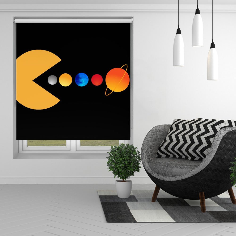 Yam Yam! Pac Man Solar System Printed Picture Photo Roller Blind - 1X2512526 - Art Fever - Art Fever
