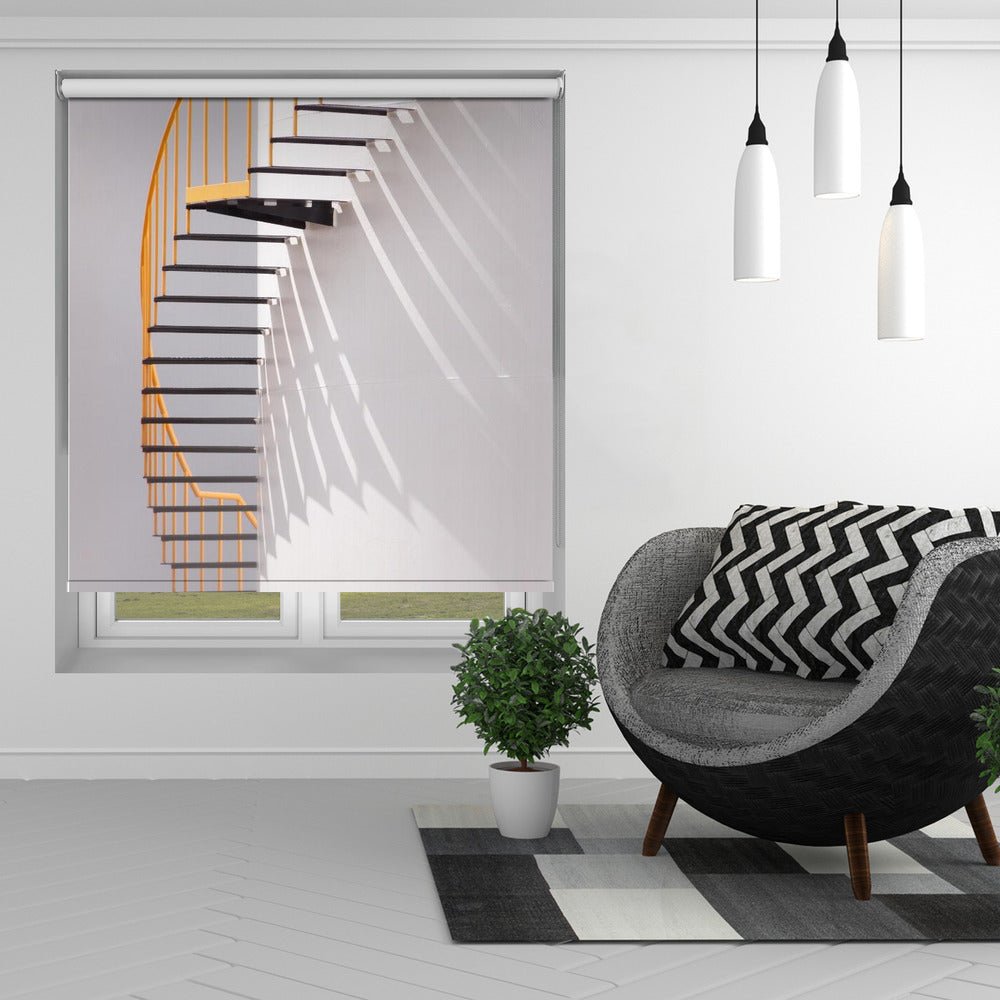 Yellow Staircase Printed Picture Photo Roller Blind - 1X646151 - Art Fever - Art Fever