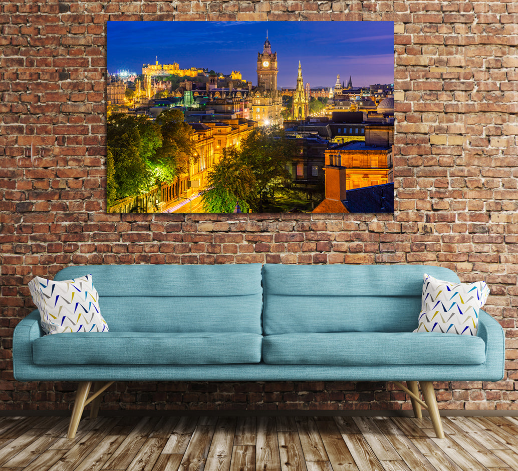 Edinburgh Cityscape Sunset Canvas Print Wall Art Picture - SPC149