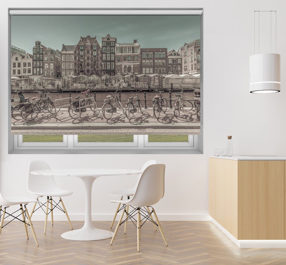 AMSTERDAM Singel Canal with Flower Market | urban vintage style Printed Picture Photo Roller Blind - 1X2727803 - Pictufy - Art Fever