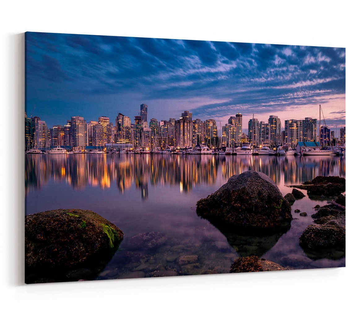 Boats in Vancouver marina Canvas Print Picture - 1X1194621 - Art Fever - Art Fever