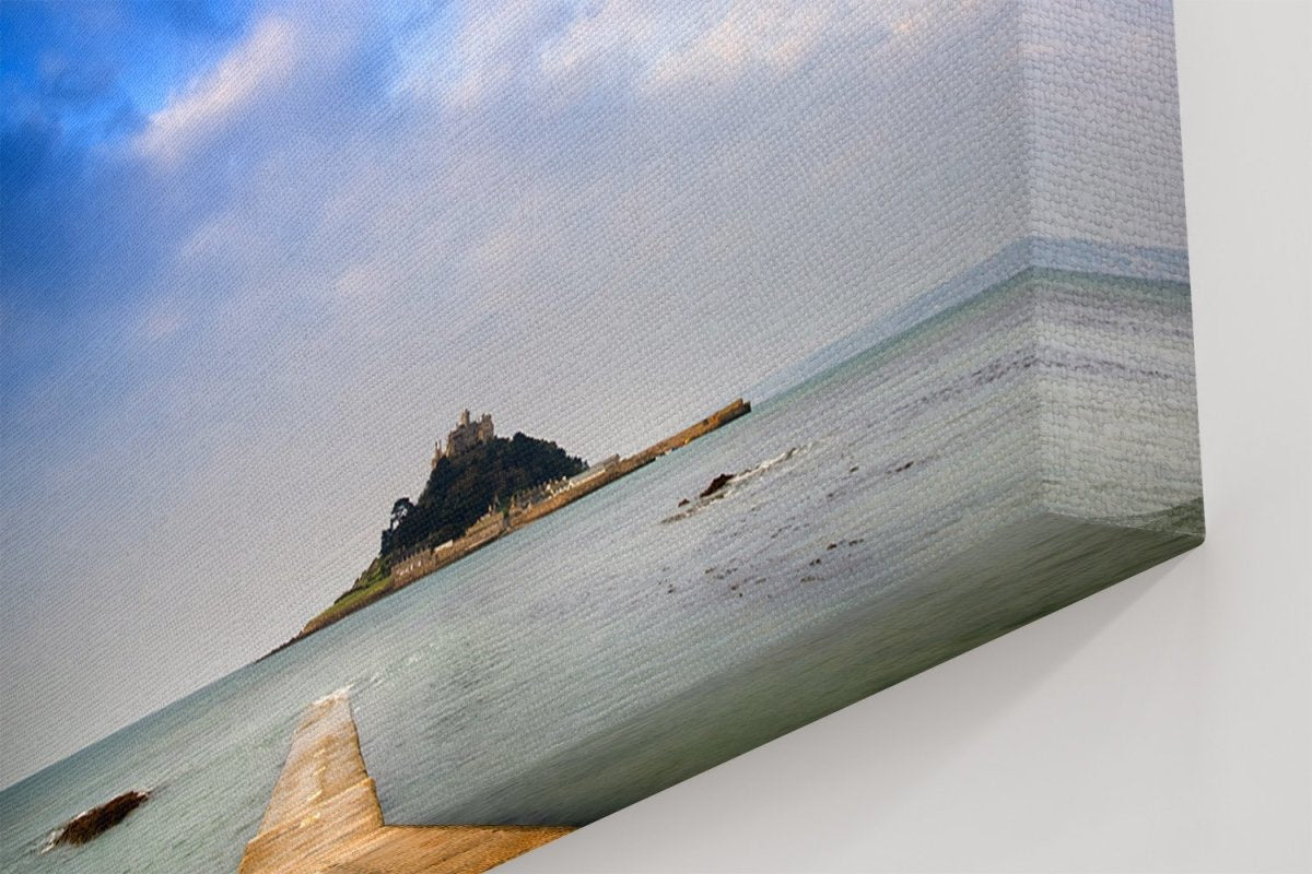 Cornwall, Marazion. St Michaels Mount Bay At High Tide Printed Canvas Print Picture - SPC217 - Art Fever - Art Fever