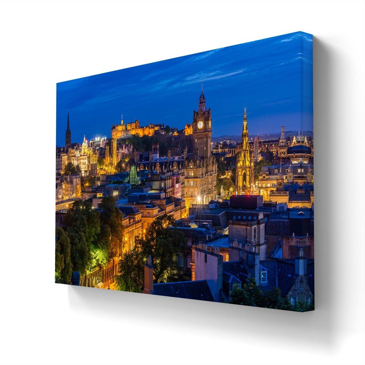 Edinburgh castle 🏰 and cityscape at dusk from Carlton Hill Canvas Print Picture Wall Art - SPC225 - Art Fever - Art Fever